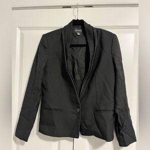 Leather trim club Monaco fitted blazer size 10